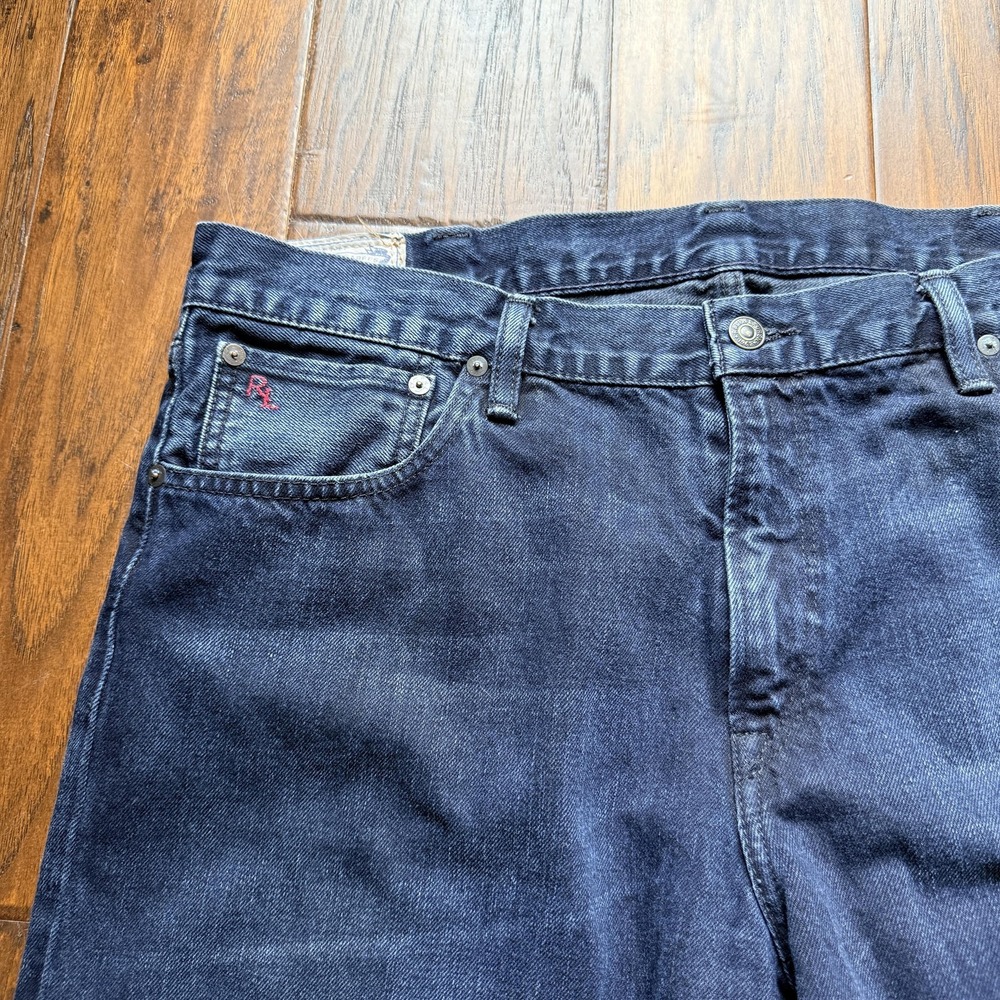 Polo Ralph Lauren Jeans Mens 38x30 Blue Slim Straight Denim Authentic Dungarees - Picture 3 of 13
